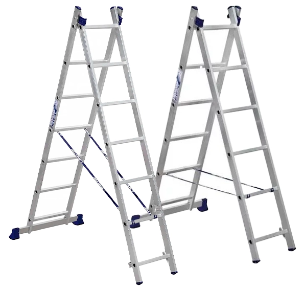 Лестница двухсекционная 150 кг, 3.64 м, 2х8 ст. (сер. - 208/5208)