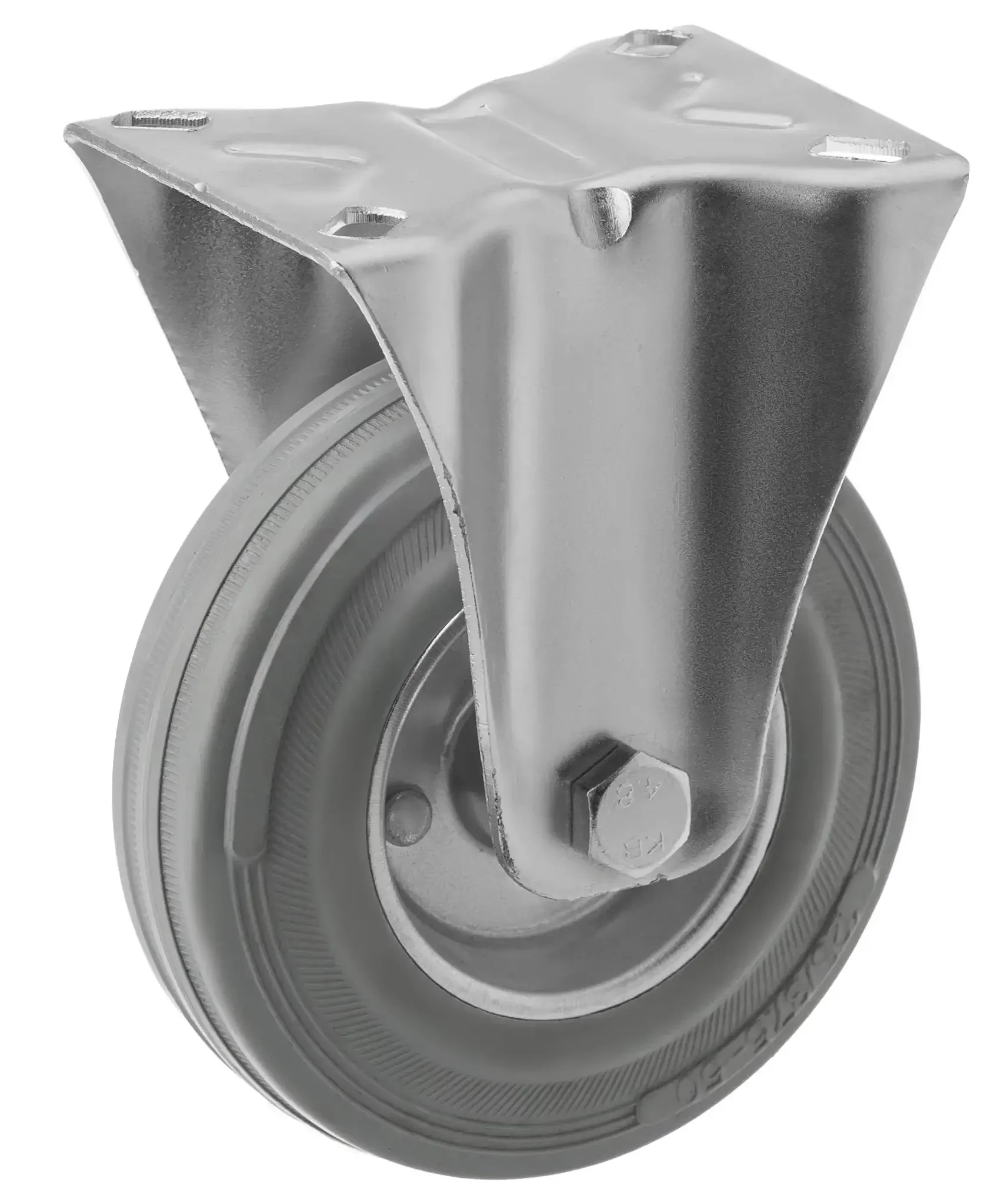 FC 46 f  - Промышленное колесо 100 мм (площадка, неповоротн., серая рез., роликоподш.) 